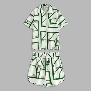 Commense Green and White Patterned Set